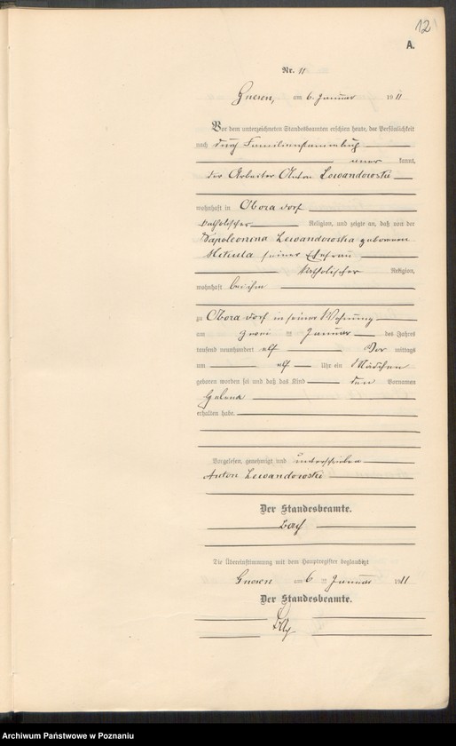 Obraz 14 z jednostki "Geburts-Nebenregister Band I"