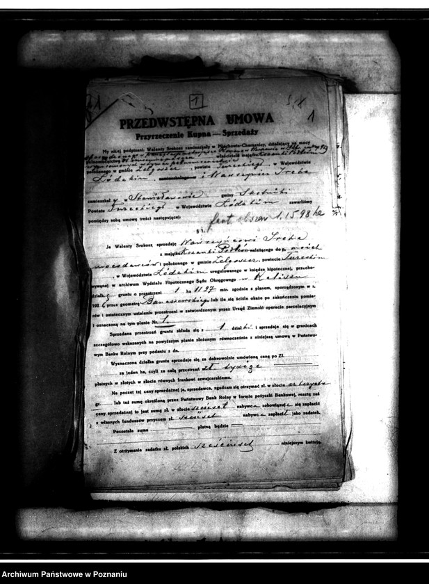 Obraz 5 z jednostki "Uregulowanie w myśl przepisów ustawy z 18.III.1932 r. prawa własności gruntów nabytych w drodze parcelacji majątku Kozanki-Podleśne powiatu tureckiego"