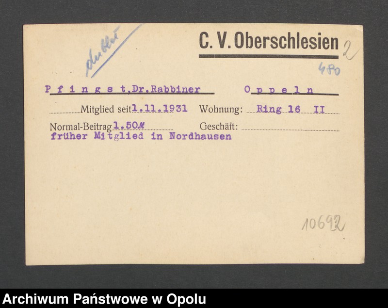 Obraz 4 z jednostki "[Pfingst Dr Rabbiner, Oppeln]"