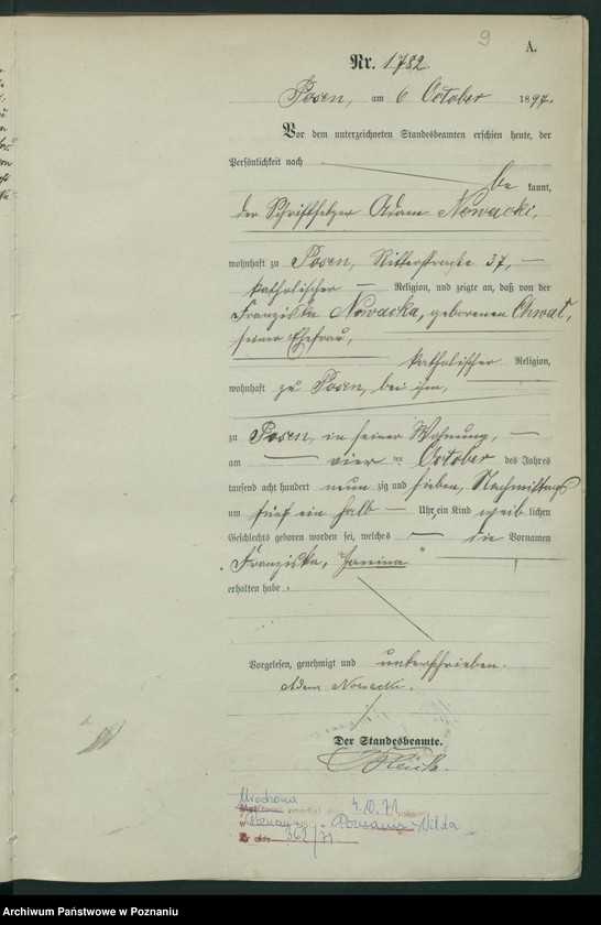 Obraz 12 z jednostki "Księga urodzeń t. IV"