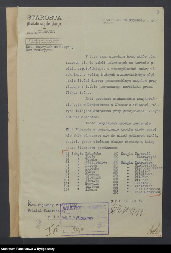 image.from.unit.number "Akta dotyczące układu z Niemcami w sprawie przekazywania akt [Układ polsko - niemiecki z dnia 22.12. 1926 r. o wydaniu akt]"