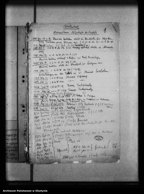 image.from.unit.number "Wartenburg, Schloss, Nachweisbarer Aufenthalt der Bischöfe von 1381 bis 1767, Archipresbyterium Kammeramt 1767 usw."