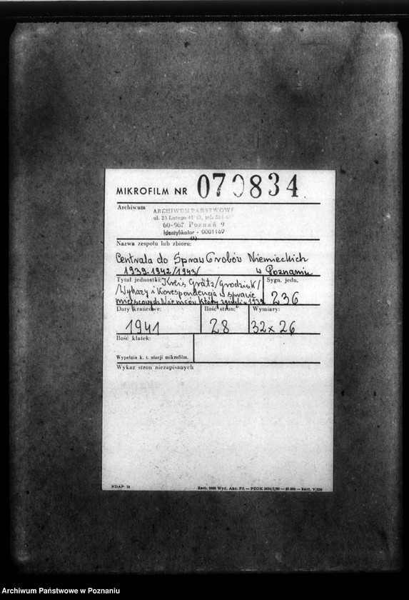 Obraz 2 z jednostki "Kreis Grätz (Grodzisk). Wykazy i korespondencja w sprawie miejscowych Niemców, którzy zginęli w 1939 roku"