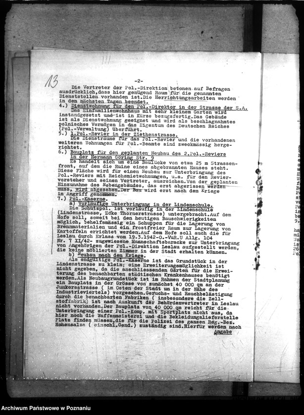 Obraz 19 z jednostki "Polizeikaserne in Leslau. Wohungen für Polizeiangehörigen in Leslau. Polizeigefängnis in Leslau"