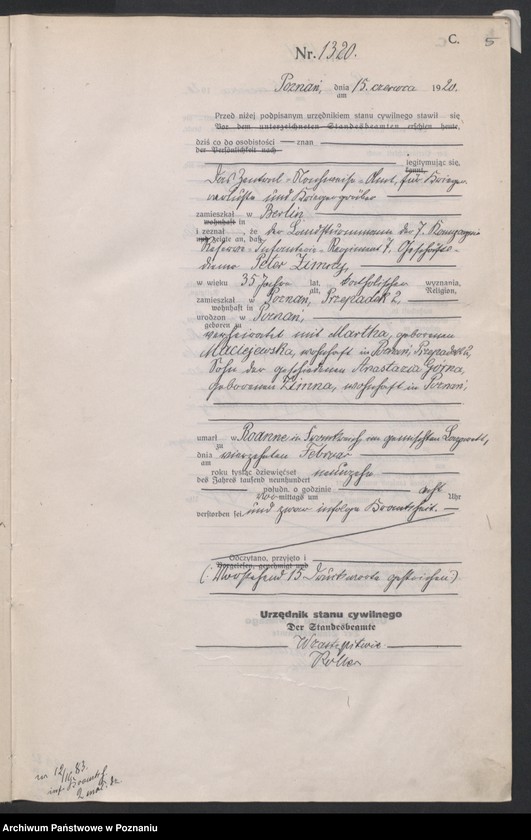 Obraz 7 z jednostki "Księga miejscowa zgonów tom III [Rejestr główny zgonów]"