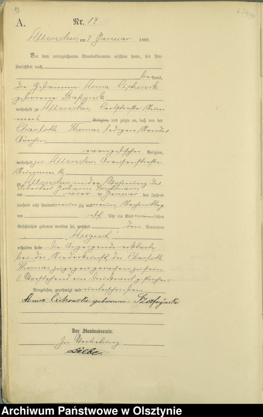 image.from.unit.number "Geburts-Haupt-Register Tom I,Nr 1 - 399"