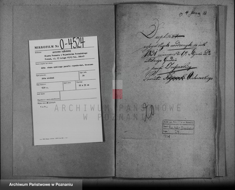 image.from.team "Akta stanu cywilnego Parafii Rzymskokatolickiej Droszew (pow. ostrowski)"