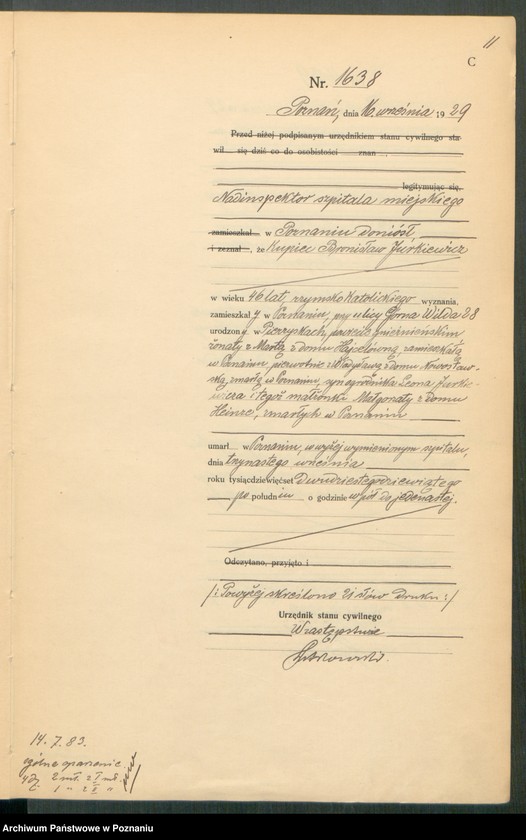 Obraz 13 z jednostki "Księga miejscowa zgonów tom IV [Rejestr główny zgonów]"