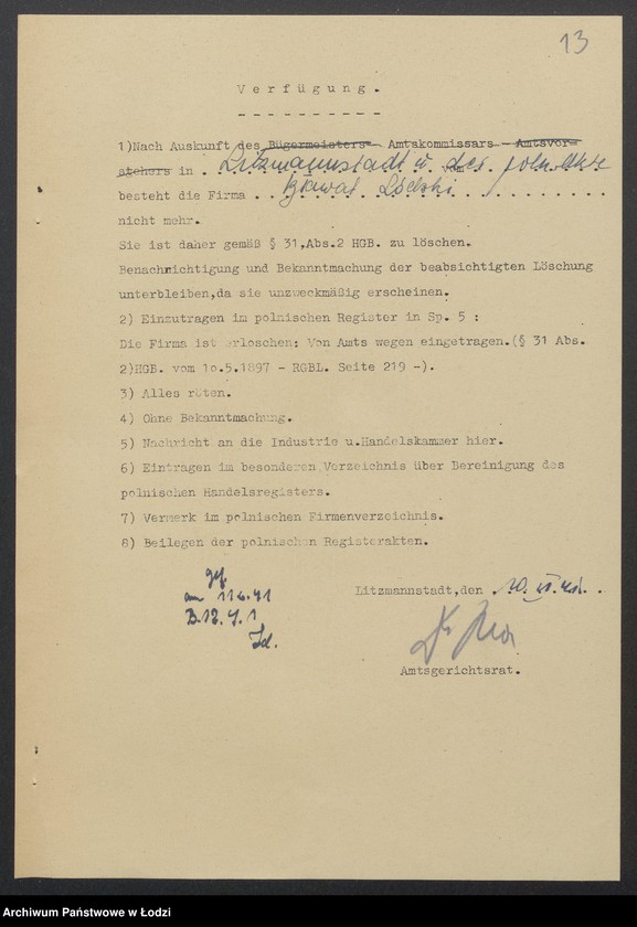 Obraz 15 z jednostki "Fiszel Besterman, Menachem Orbach- "Bławat Łódzki"- sprzedaż manufaktury i przędzy"