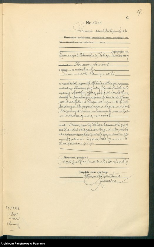 Obraz 19 z jednostki "Księga miejscowa zgonów tom IV [Rejestr główny zgonów]"