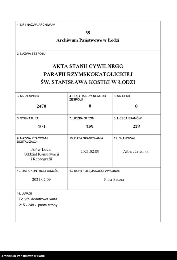 Obraz 1 z jednostki "Akta małżeństw"