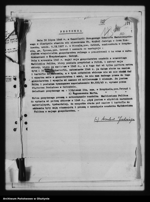 image.from.unit.number "Protokóły i sprawy różne Okręgowego Komitetu Narodowościowego i pow."