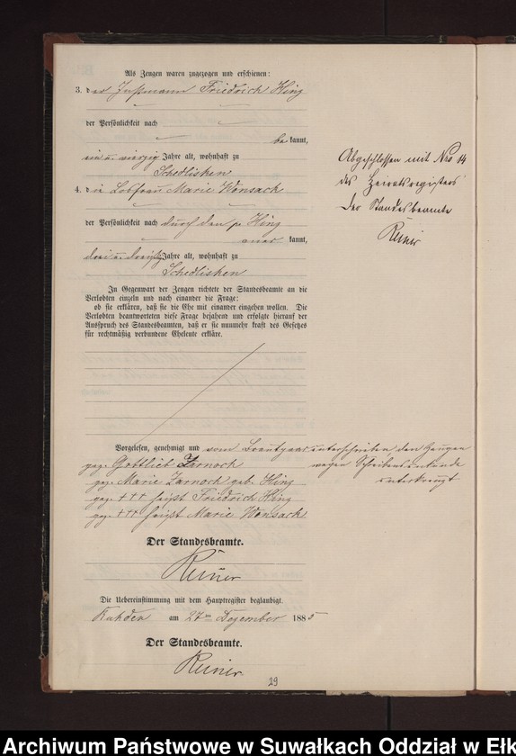 image.from.unit.number "Heiraths-Neben-Register des Preussischen Standes-Amtes Stasswinnen Kreis Loetzen"