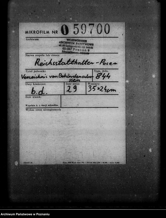 Obraz 2 z jednostki "Verzeichnis von Behördenadressen"