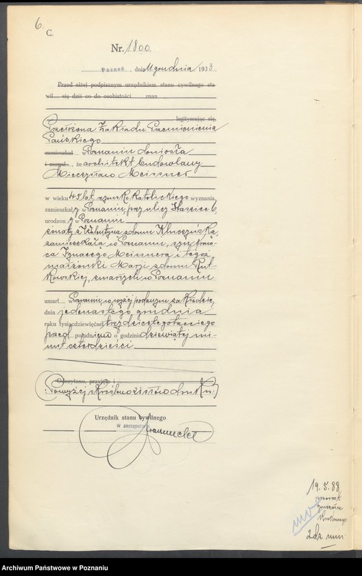 Obraz 8 z jednostki "Księga miejscowa zgonów tom IV [Rejestr główny zgonów]"