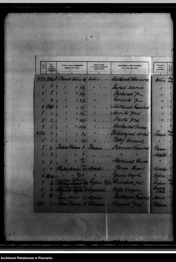 Obraz 12 z jednostki "/Wykaz dłużników osad gruntowych/ wykaz orzeczeń z art. 61 ustawy o wykonaniu reformy rolnej przekazanych do administracji P.B. Rolnego"