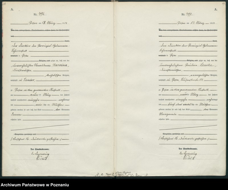 Obraz 12 z jednostki "Księga miejscowa urodzeń tom II [Rejestr główny urodzeń]"