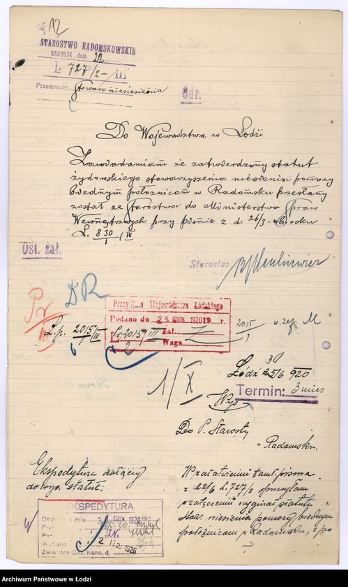 Obraz 15 z jednostki "Żydowskie Stowarzyszenie Niesienia Pomocy Biednym Położnicom w Radomsku"