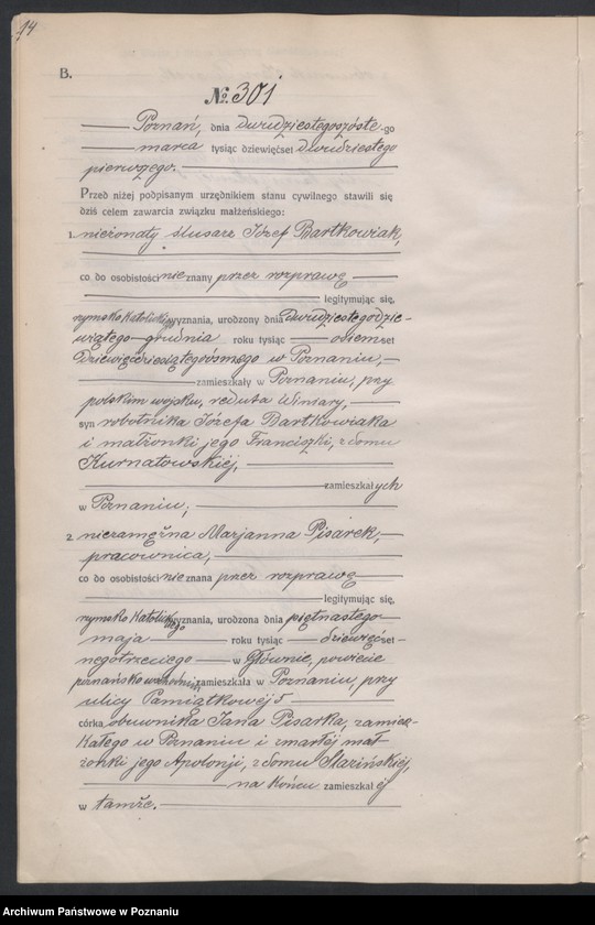 Obraz 16 z jednostki "Księga miejscowa małżeństw tom II [Rejestr główny małżeństw]"