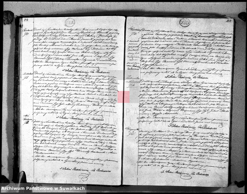 image.from.unit.number "Księga duplikat urodzonych, zaślubionych i zeszłych urzędnika stanu cywilnego, parafij suwalskiej roku 1830"
