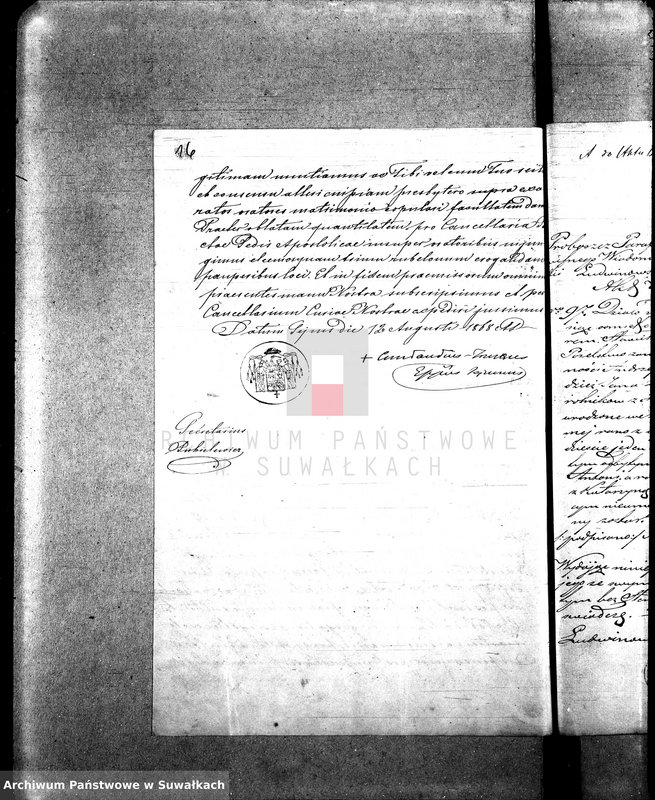image.from.unit.number "Annexa do Aktów Zaślubionych Parafii Rzymsko-Katolickiej Sejny za rok 1869"