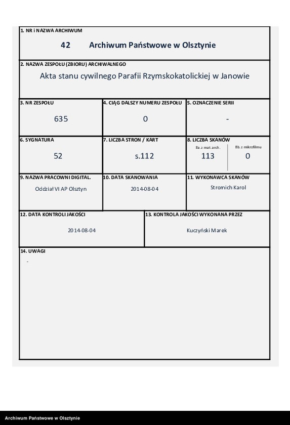 image.from.unit.number "Duplikat˝ Aktov˝ Uroždennyh˝, Brakosočetannyh˝ i Umerših˝ Prihoda Ânov˝ Plockoj Gubernìi Prasnyšskago Uè˝zda na 1877 god˝ [Duplikat. Akta urodzeń, małżeństw i zgonów Parafii Janowo Powiatu Przasnyskiego Guberni Płockiej za 1877 rok]"