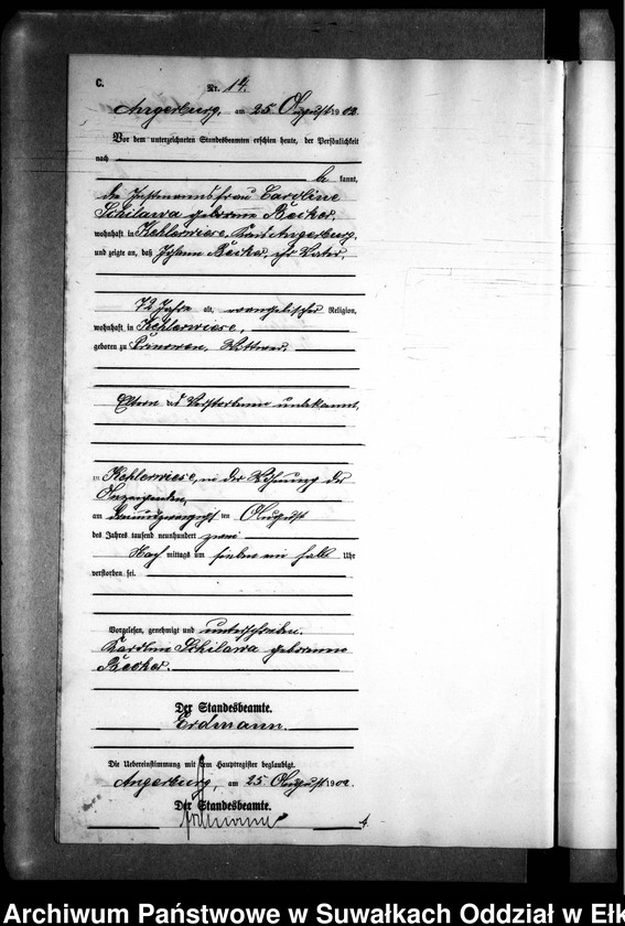 image.from.unit.number "Sterbe-Neben-Register des Preussischen Standes-Amtes Kehlen Kreis Angerburg"