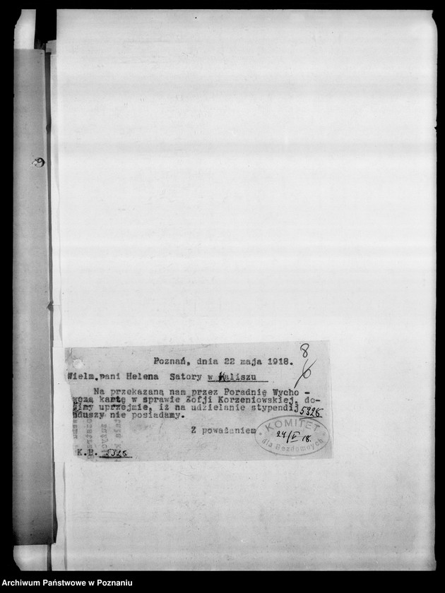 Obraz 10 z jednostki "Korespondencja różna Komitetu dla Bezdomnych uchodźców."