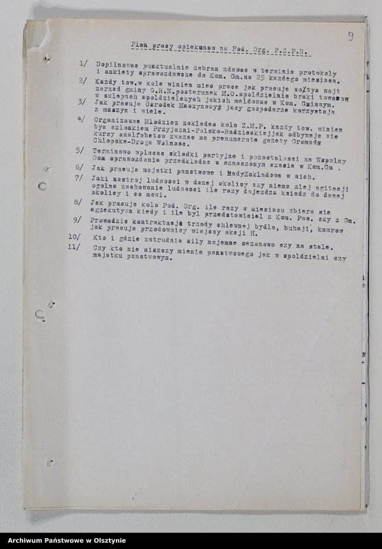 image.from.unit.number "Protokoły zebrań wyborczych /1951/, posiedzeń plenarnych, narad aktywu partyjnego, plany pracy, sprawozdania /1949-1954/ Komitetu Gminnego PZPR"