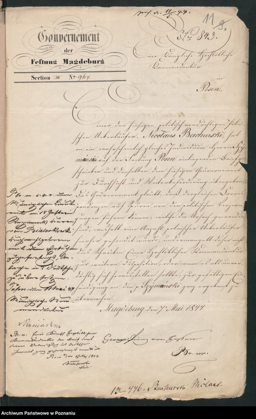 Obraz 15 z jednostki "A. betr. den polnischen Überläufer Lithografen Nicolaus Bachurski /Leon Lambruczewski/"