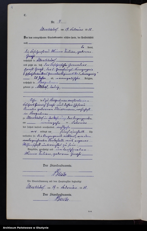 Obraz 6 z jednostki "Sterbe-Neben-Register Nr 1 - 32 [ Księga zgonów - wtóropis ]"