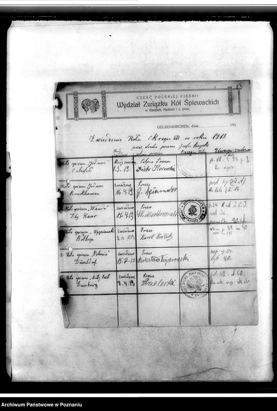 Obraz 17 z jednostki "Spisy kół i zarządów. Sprawy finansowe. Korespondencja. Sprawozdania ze zjazdów i posiedzeń. Wycinki prasowe- z prasy polskiej"