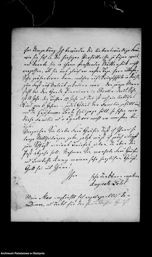 image.from.unit.number "/Agnes, Auguste, Clara, Ella, M. Pelet, Ella v. Stein, M. Pelet u. v. Wuthenow an Anna Gfin Lehndorff geb. Hahn/"