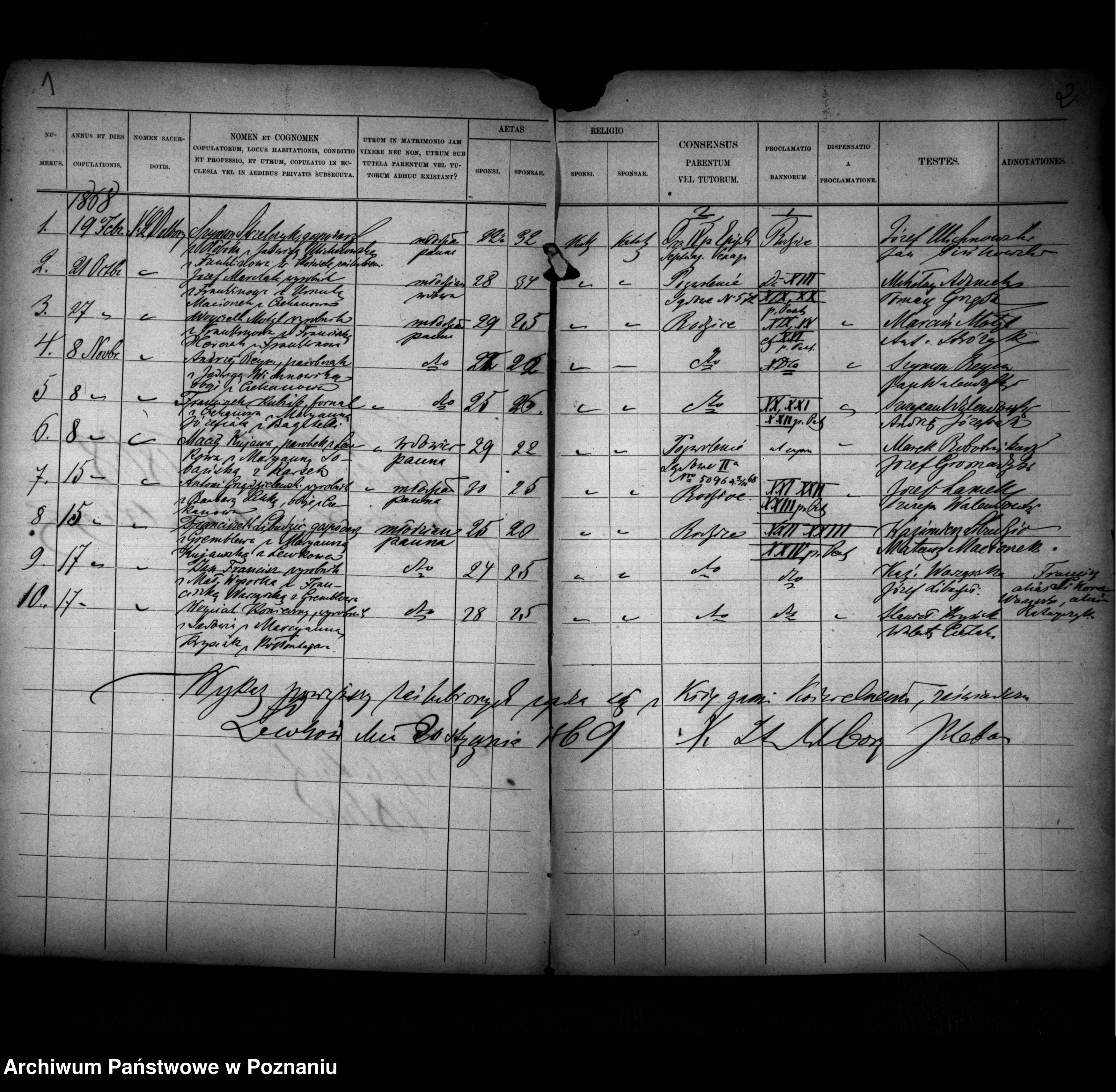 Skan z jednostki: Wykaz zaślubionych