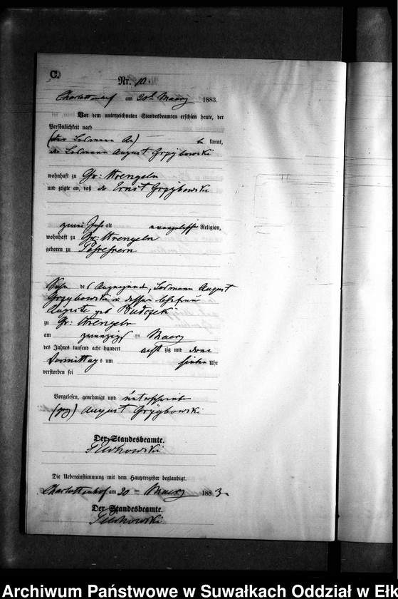 image.from.unit.number "Sterbe-Neben-Register des Preussischen Standes-Amtes Gr. Strengeln Kreis Angerburg"