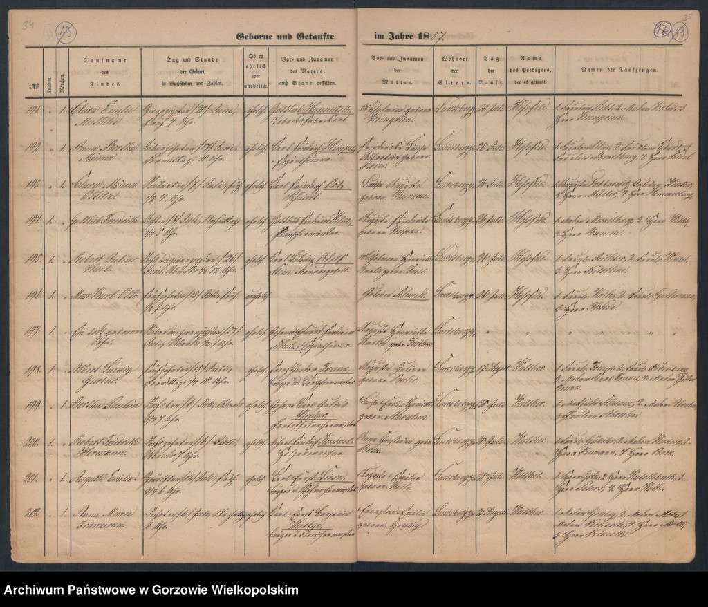 image.from.unit.number "Duplikate der Hauptkirche Landsberg an der Warthe (zawiera też księgę zgonów Konkordien Kirche z 1857 r.)"