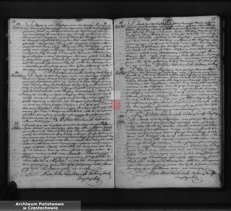 Obraz 17 z jednostki "Księga duplikat [akt] urodzonych, zaślubionych i zmarłych Parafii Przystajń w w okręgu częstochowskim, dekanacie krzepickim z roku 1854"