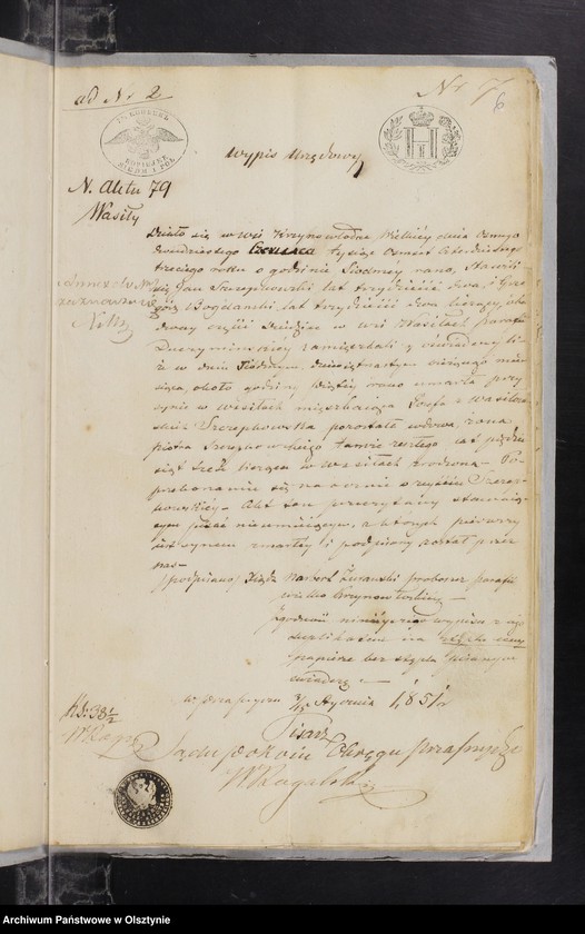 image.from.unit.number "Annexa z parafii Janowiec w roku 1851"