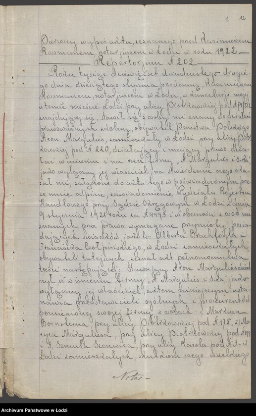 image.from.unit.number "A.Margulies i S-ka- właściciel Aron Margulies- tkalnia"