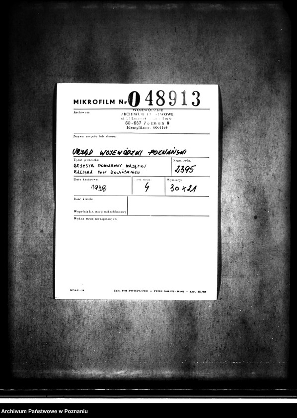 image.from.unit.number "Rejestr pomiarowy majątku Kaliska powiatu konińskiego"