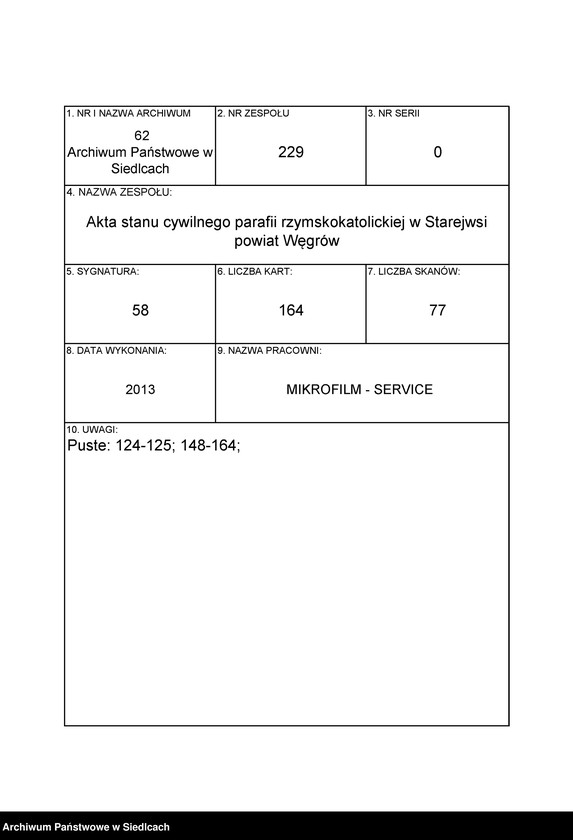 Obraz 1 z jednostki "Akta urodzeń, małżeństw, zgonów"