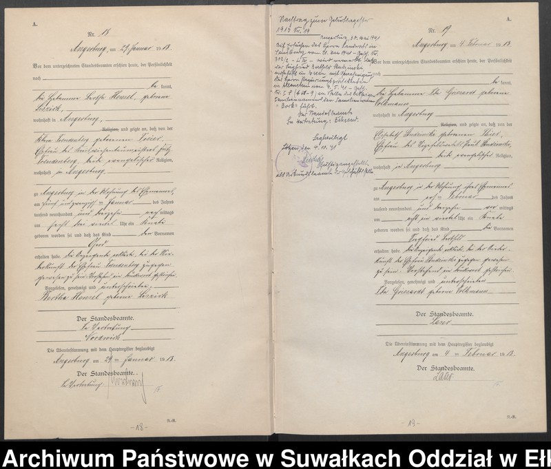 image.from.unit.number "Geburts-Register (Neben-Register) Standesamt Angerburg"