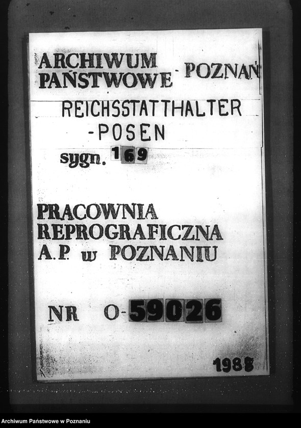 Obraz 1 z jednostki "Verzeichnis der Akten für die Verwaltungs- Akademie- Hauptanstalt Posen und Zweiganstalt Litzmannstadt"