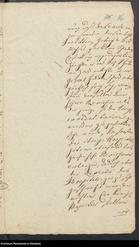 image.from.unit.number "In S. [Sachen] des Erbpächters der Rastenburgischen Hospital Huben zu Mulack [Muławki] Michael Lemcke wegen erlittenen Mißwachses und gebethener Zins=Erlaßung"