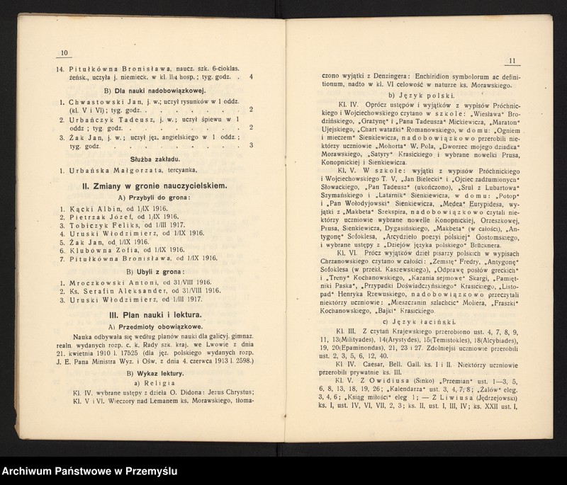 image.from.unit.number "VI Sprawozdanie kierownika Pryw[atnego] Gimnazjum Real[nego] w Chrzanowie za rok szkolny 1916/17"