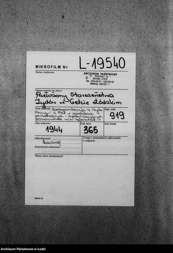 Obraz 2 z jednostki "[Korespondencja z Wydziałem Pracy i z PSŻ w sprawach personalnych i aprowizacyjnych Referatu Prac Biurowych]"