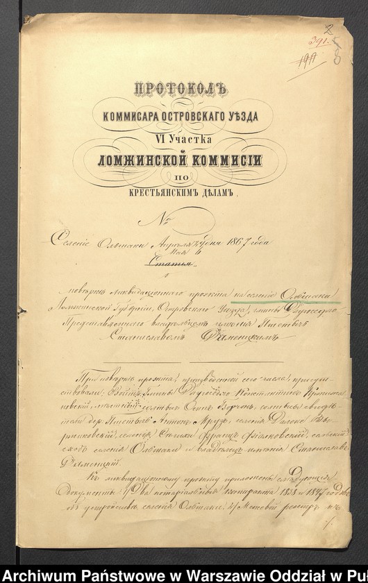 image.from.unit.number "O urządzaniu chłopów byłej rządowej wsi Ciski, gm. Długosiodło, wchodzącej w skład prywatnej własności Przetycz podlegającej ziemianinowi Stanisławowi Damięckiemu cz.16"