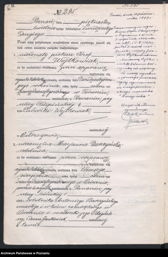 Obraz 8 z jednostki "Księga miejscowa małżeństw tom II [Rejestr główny małżeństw]"