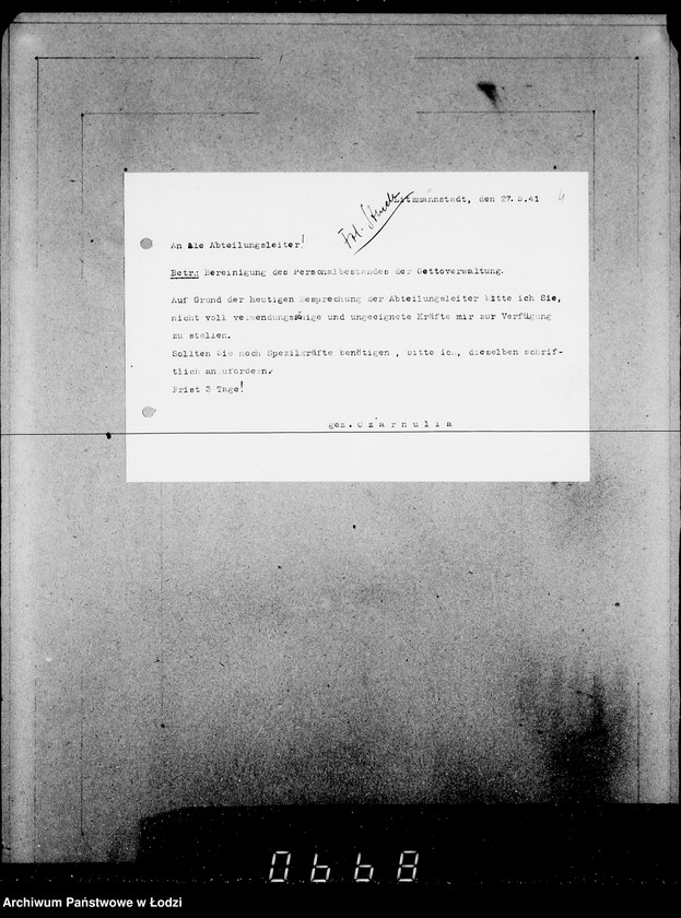 Obraz 8 z jednostki "Anordungen Getto V. von Biebow"