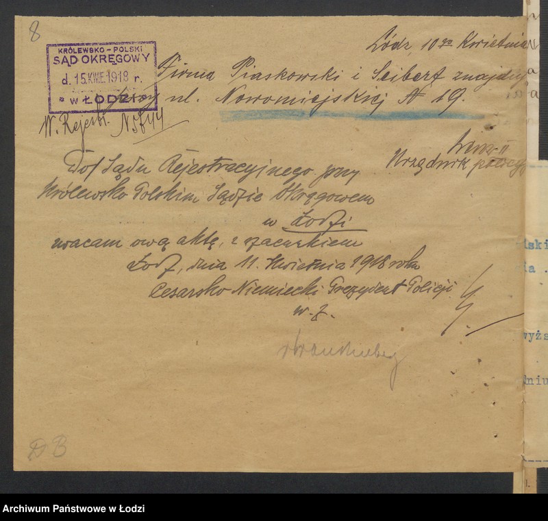 Obraz 10 z jednostki "Abram Icek Zeibert - sprzedaż towarów manufakturowych"